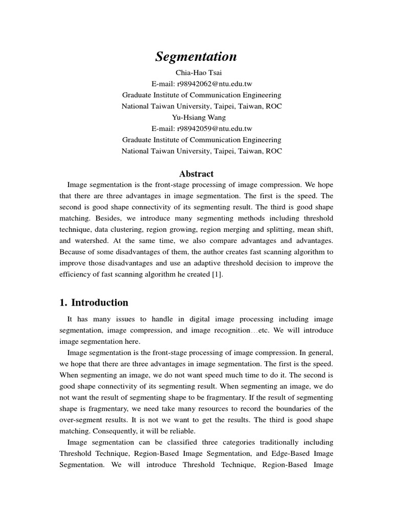 Segmentation | PDF | Image Segmentation | Cluster Analysis