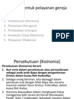 Bentuk-Bentuk Pelayanan Gereja