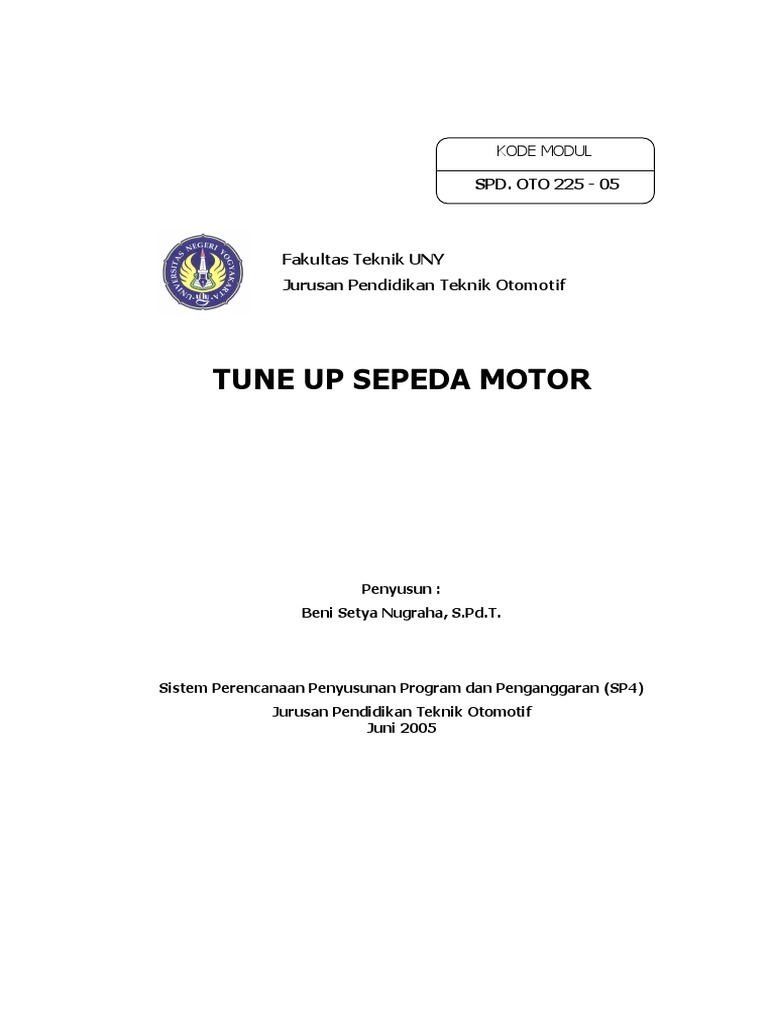 Modul Teknologi Sepeda  Motor  OTO225 05 Tune  Up 
