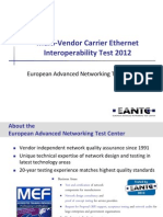 Multi-Vendor Carrier Ethernet Interoperability Test 2012 Carsten Rossenhovel EANTC