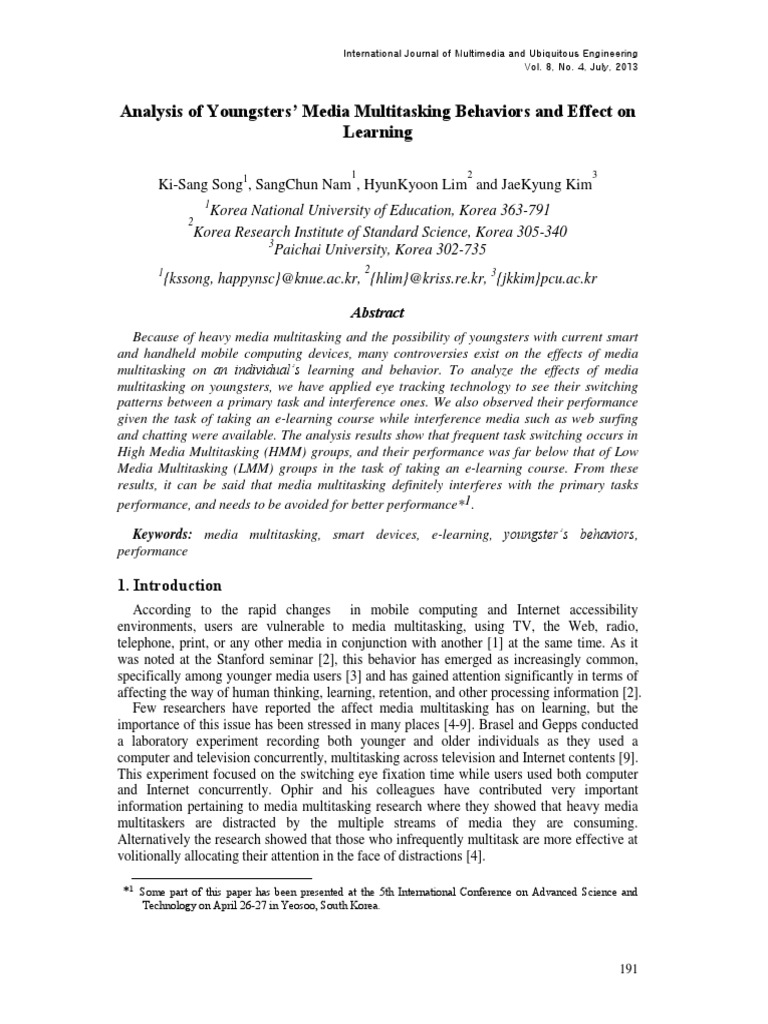 Media Multitasking's Impact on Learning | PDF | Educational Technology ...