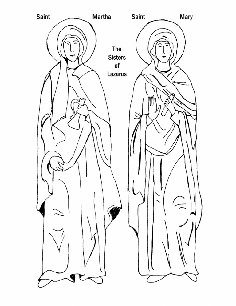  Mary And Martha Printable Coloring Page for Kids