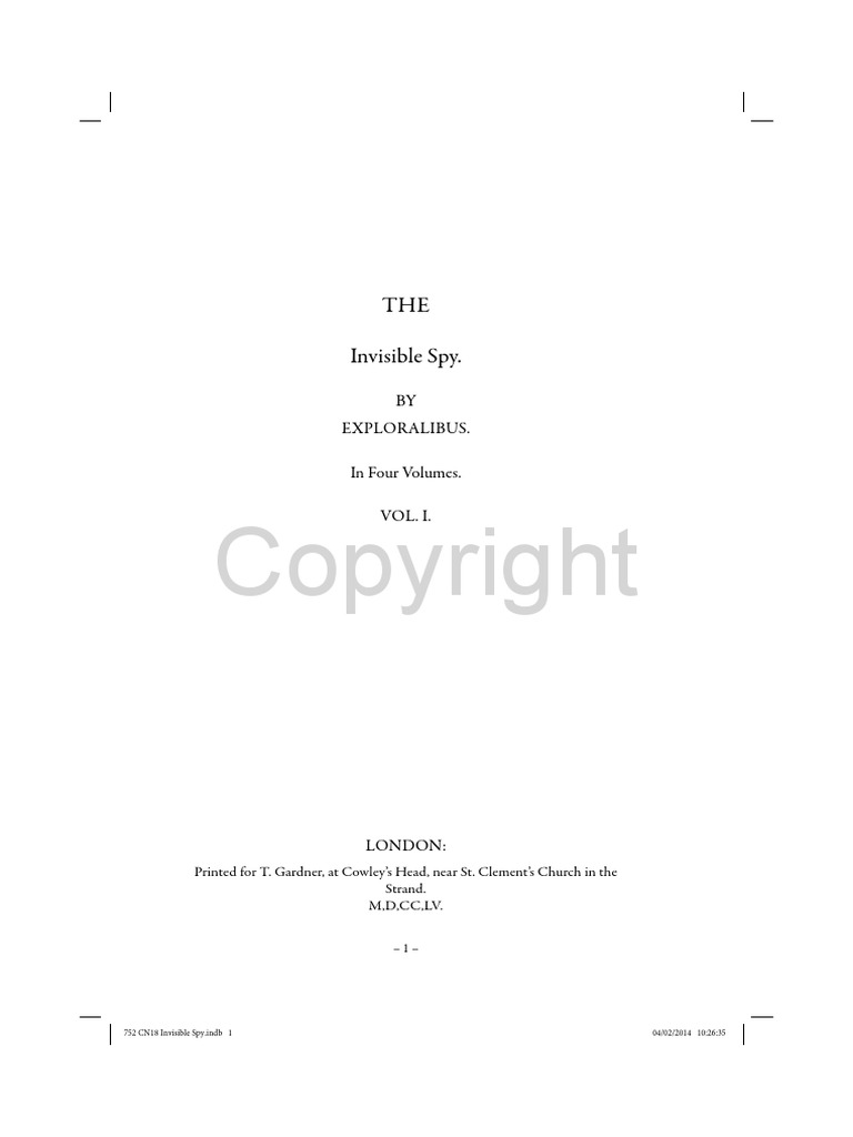 Sample Pages From The Invisible Spy | PDF