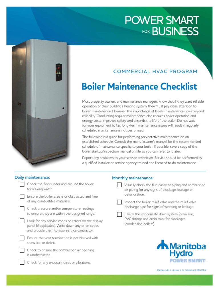 Boiler Maintenance Guide for Managers | PDF