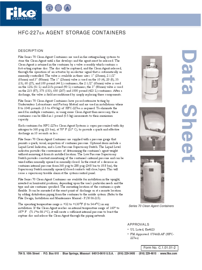 Cylinder Data Sheet (FM200 Gas Bottle).pdf Valve Switch