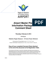 Waterloo Region International Airport Master Plan Info Package Feb 6 2014