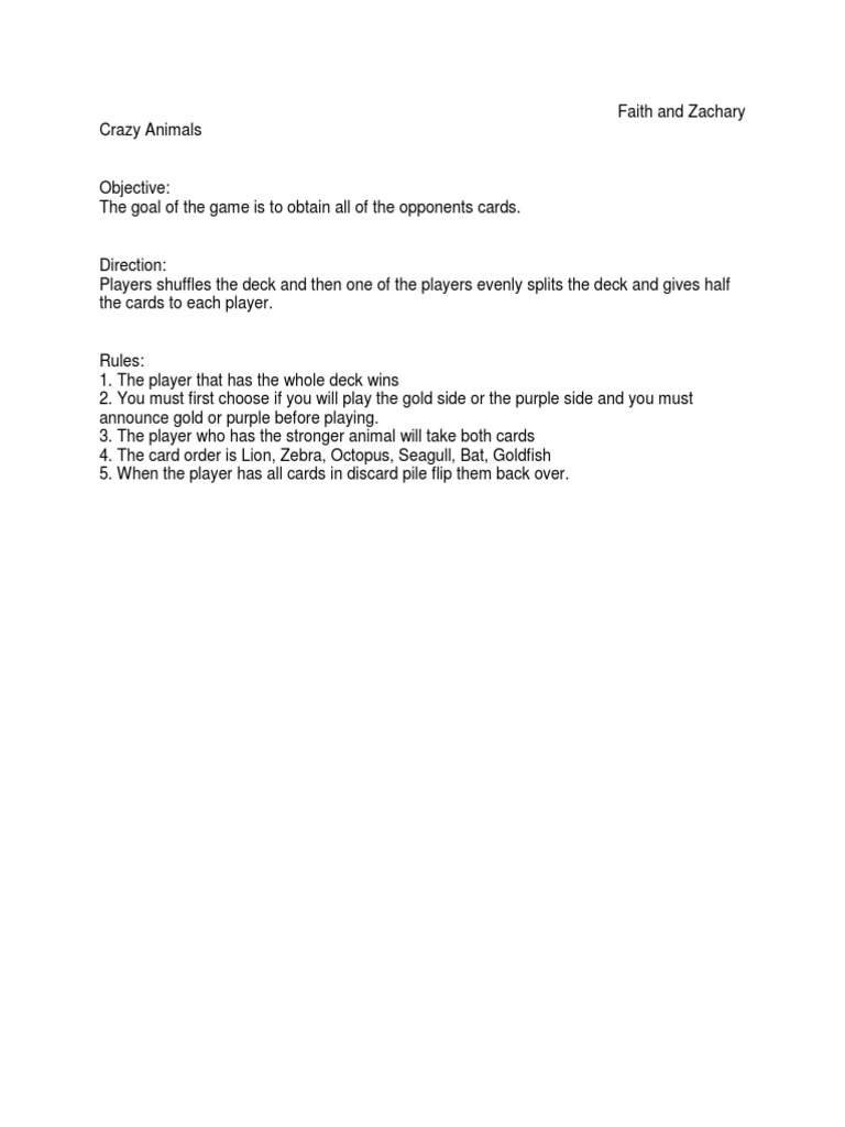 Card Game | PDF