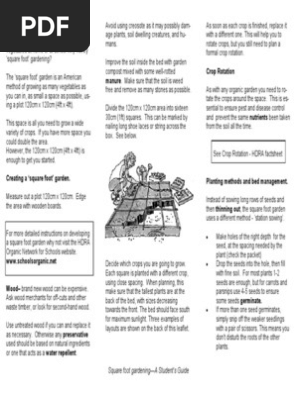 Square Foot Gardening - Teacher + Student Guide 