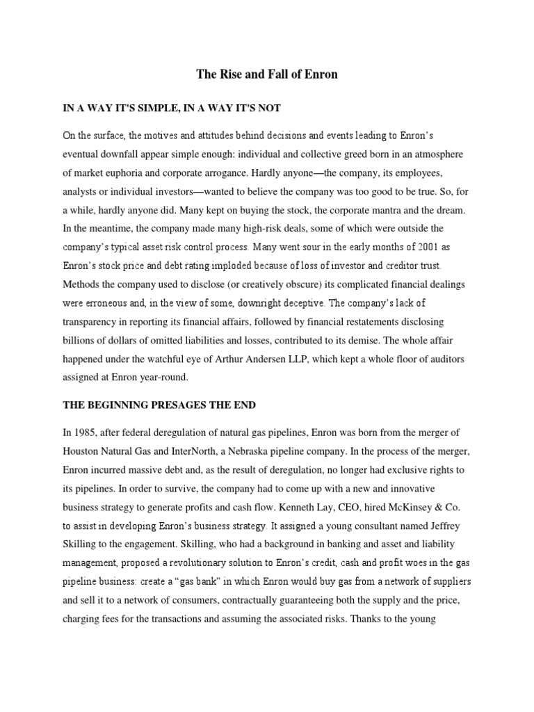 the-rise-and-fall-of-enron-pdf-enron-business-economics