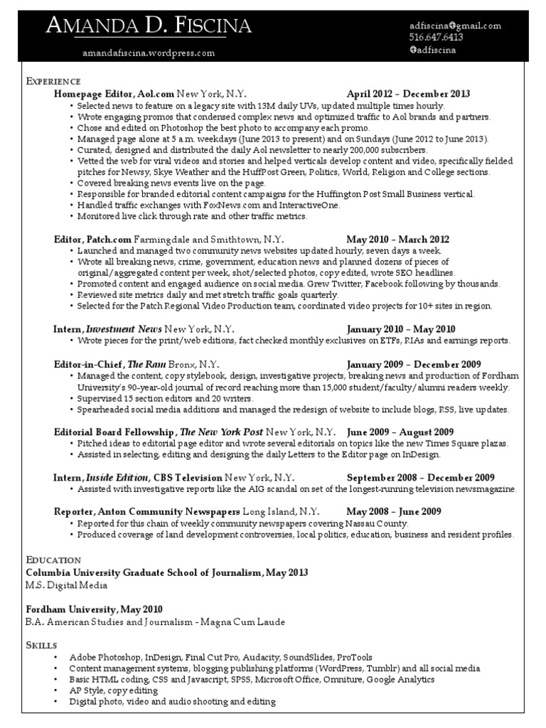 Web Resume | PDF | Aol | Mass Media