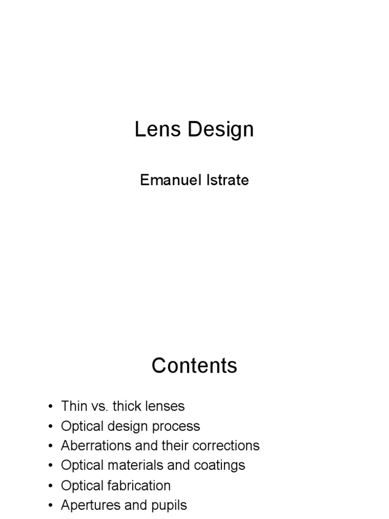 Lens Design Fundamentals PDF Lens (Optics) Aperture