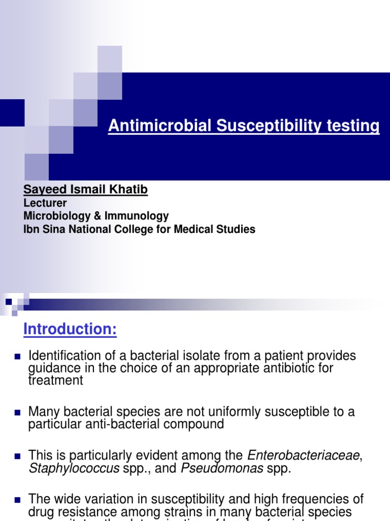 Antimicrobial Susceptibility Testing Methods | PDF | Antibiotics ...