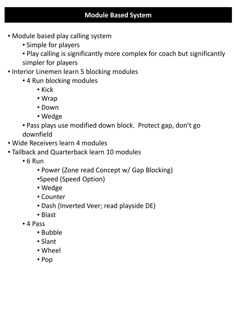 Module-Based Play Calling System | PDF | Quarterback | Gridiron Football