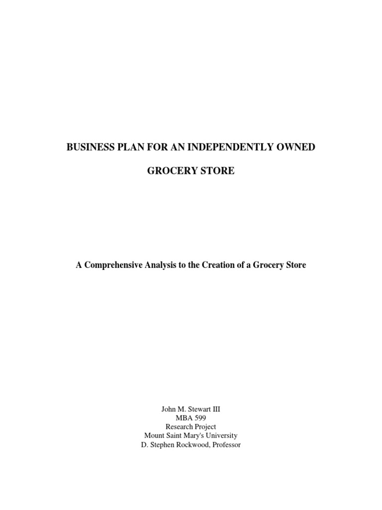 Independent Grocery Store Business Plan | PDF | Limited Liability ...