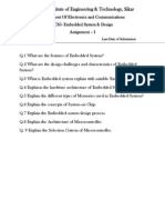 Embedded Systems Assignment Questions