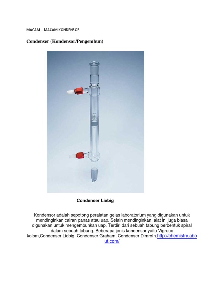 Jenis-Jenis Kondensor Laboratorium | PDF