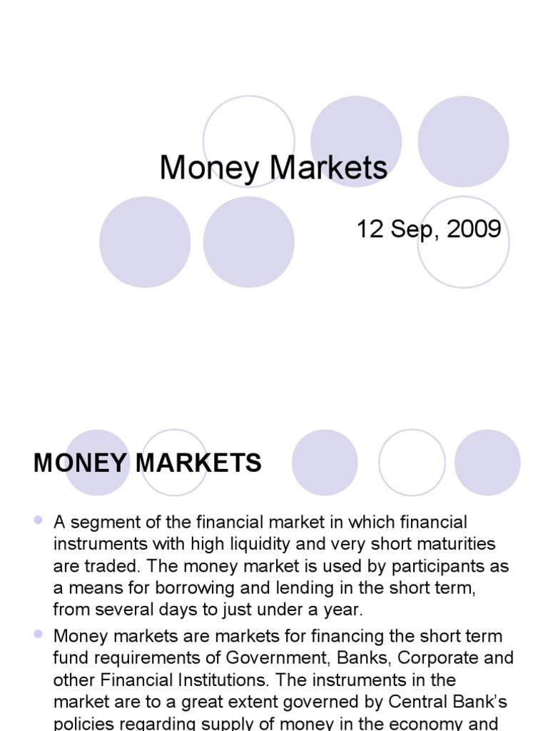 Understanding Money Markets | PDF | Money Market | Financial Markets