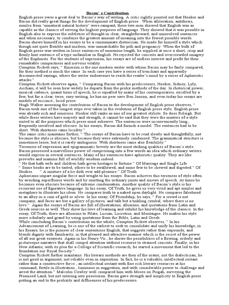 bacons essay