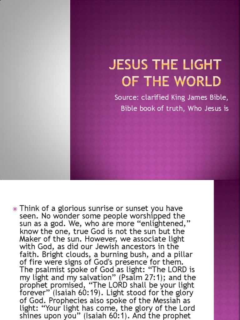 Jesus The Light of The World PDF Jesus Salvation