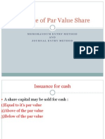 Issuance of Par Value Share