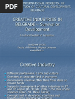 Creative Industries in BELGRADE - Survival or Development: A Cultural System in Transition