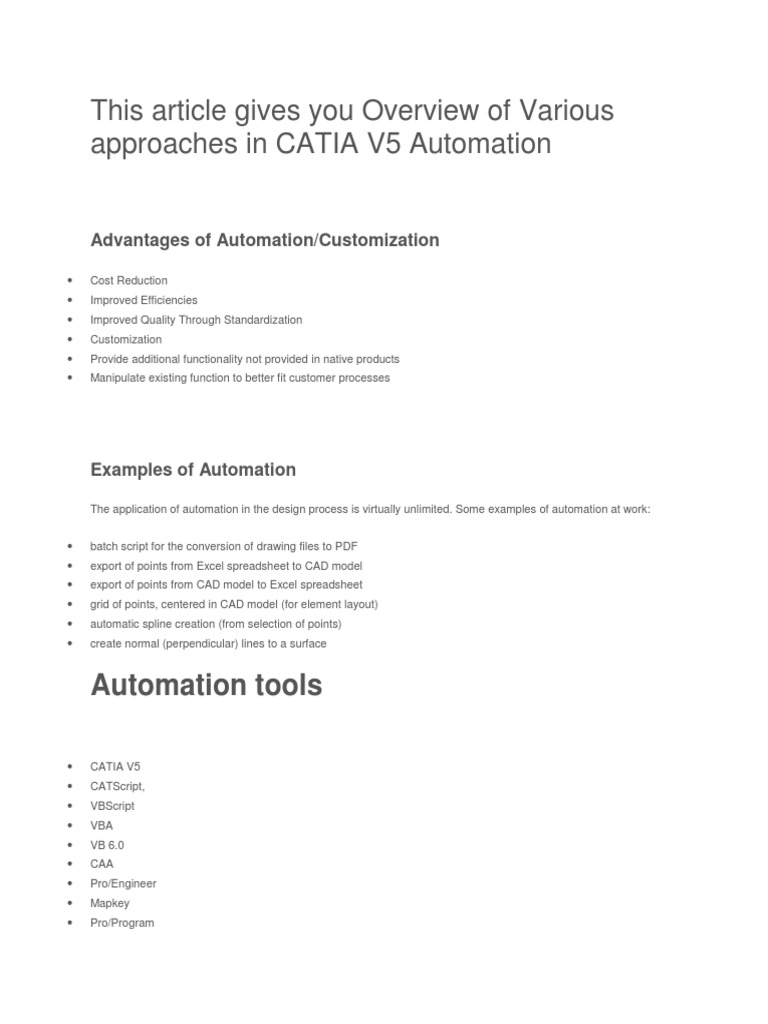 CATIA V5 Automation | PDF | Library (Computing) | Visual Basic For ...