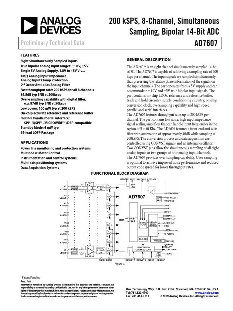 Ad 7607 | PDF | Analog To Digital Converter | Distortion