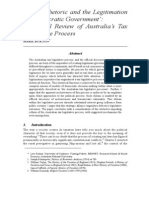 Chaos, Rhetoric and The Legitimation of Democratic Government' - A Critical Review of Australia's Tax Legislative Process