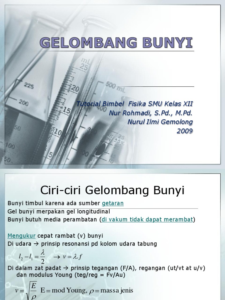 Gelombang Bunyi Sma Xii Powerpoint Pdf