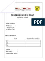 Politeknik Ungku Omar: Department: Assignment: (Topic/Title)