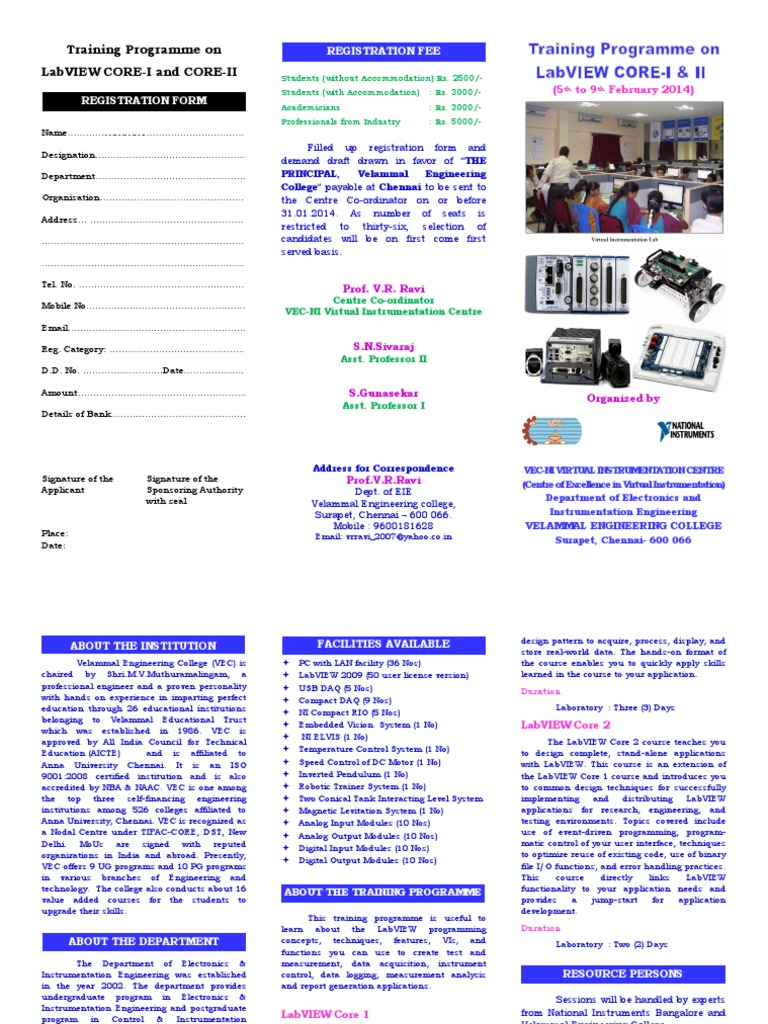 Labview Core I & II Brochure | PDF | Control Theory | Instrumentation