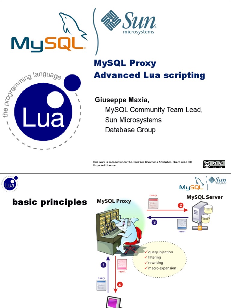 Advanced Lua Scripting - MySQL Proxy | Proxy Server | My Sql