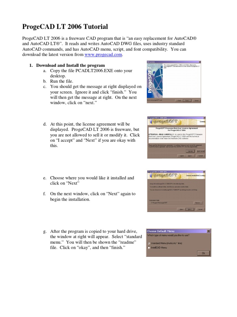 Progecad LT 2006 Tutorial: 1. Download and Install The Program | PDF ...