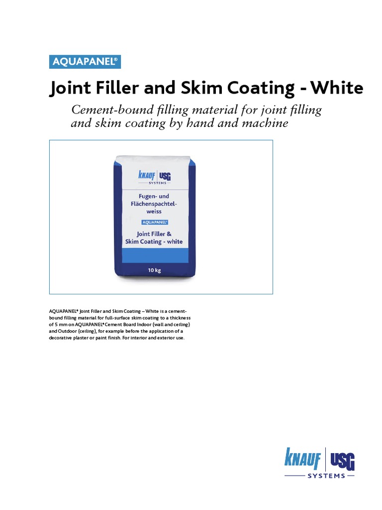 AQUAPANEL Joint Filler Skimcoating en[1] Industries Manmade Materials