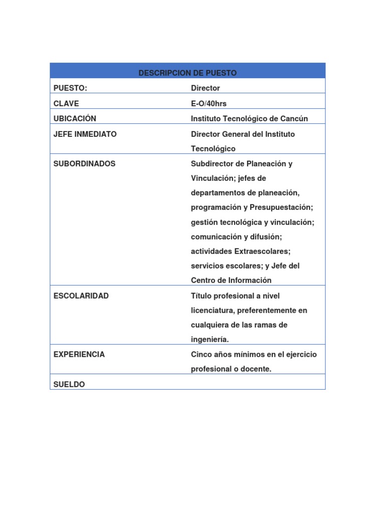 Descripcion De Puestos De Un Contador PDF Contabilidad Laboratorios