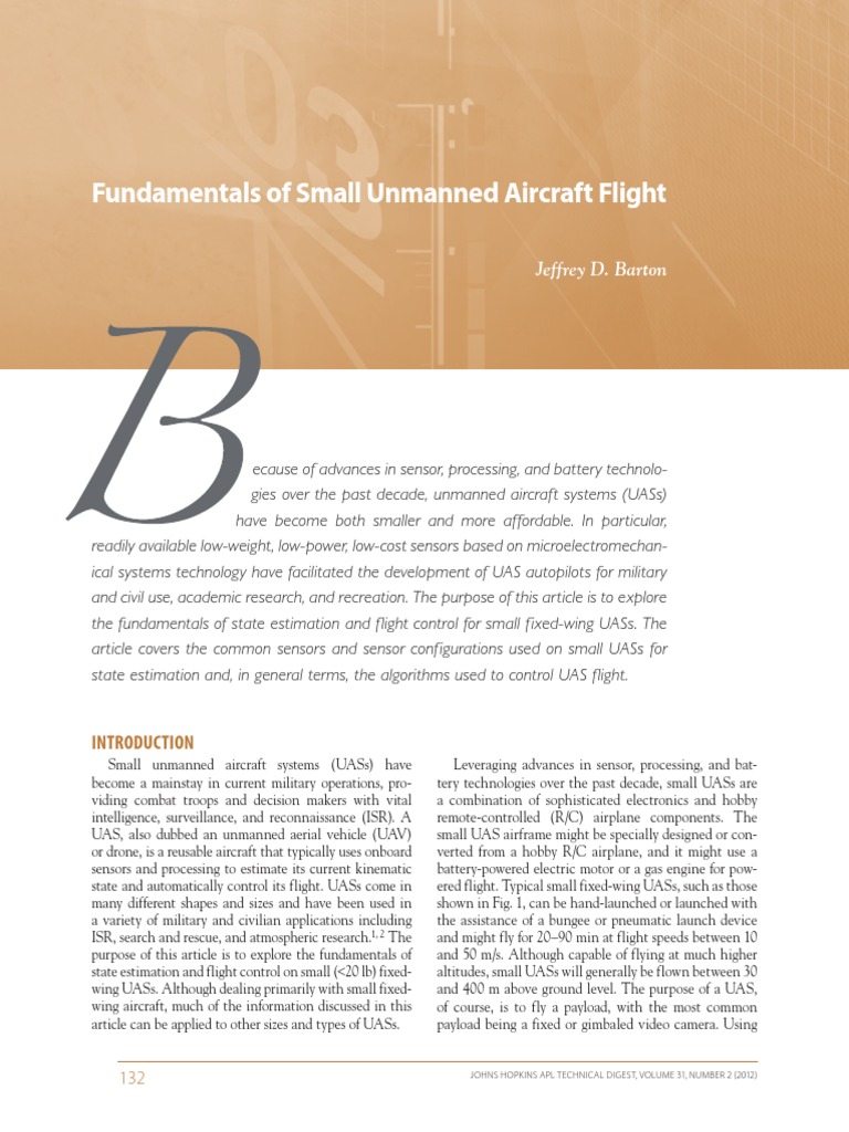 Fundamentals of Small Unmanned Aircraft Flight-Barton | PDF | Inertial ...