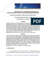 La Responsabilidad Social Corporativa (RSC) en Las Bases de Datos Scopus Y Wos (Estudio Bibliométrico)