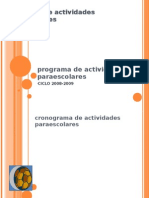 Programa de Activdades Paraescolares 2008 - 2009