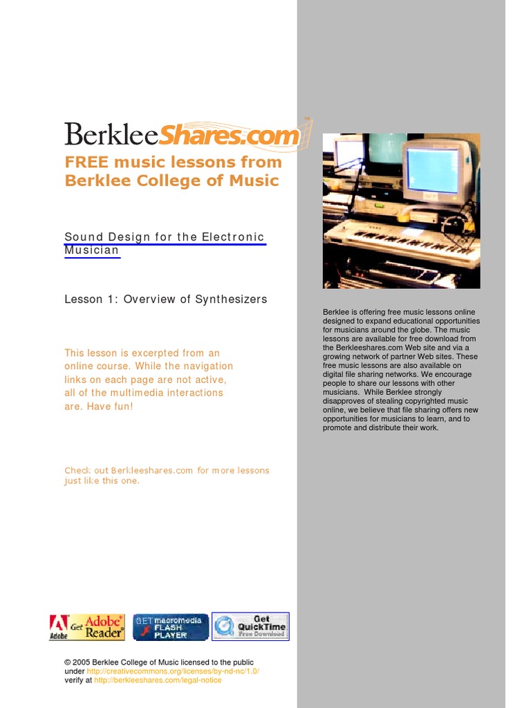 L1T2Berklee Sound Design Synthesizers PDF Synthesizer Piano