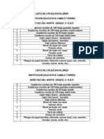 Lista de Utiles Escolares