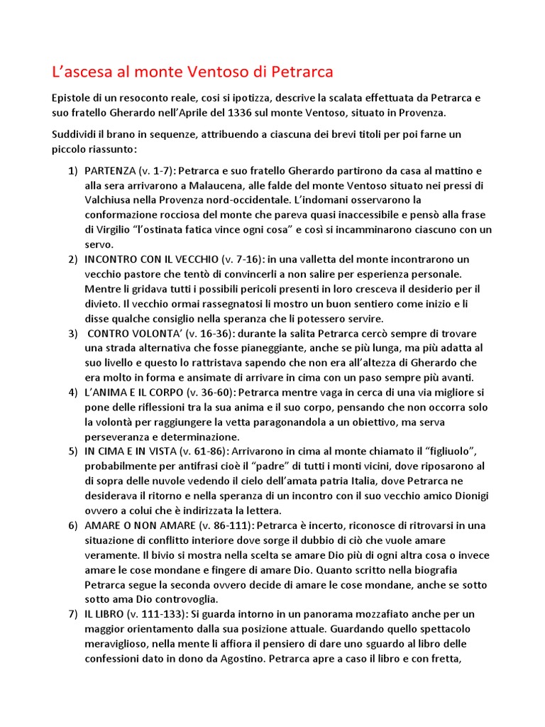 Ascesa Al Monte Ventoso Analisi Pdf