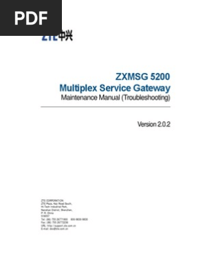 ZXMSG 5200 - Maintenance Manual (Troubleshooting) | PDF | Port