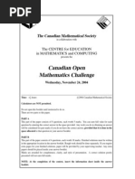 Canadian Open Mathematics Challenge: The Canadian Mathematical Society