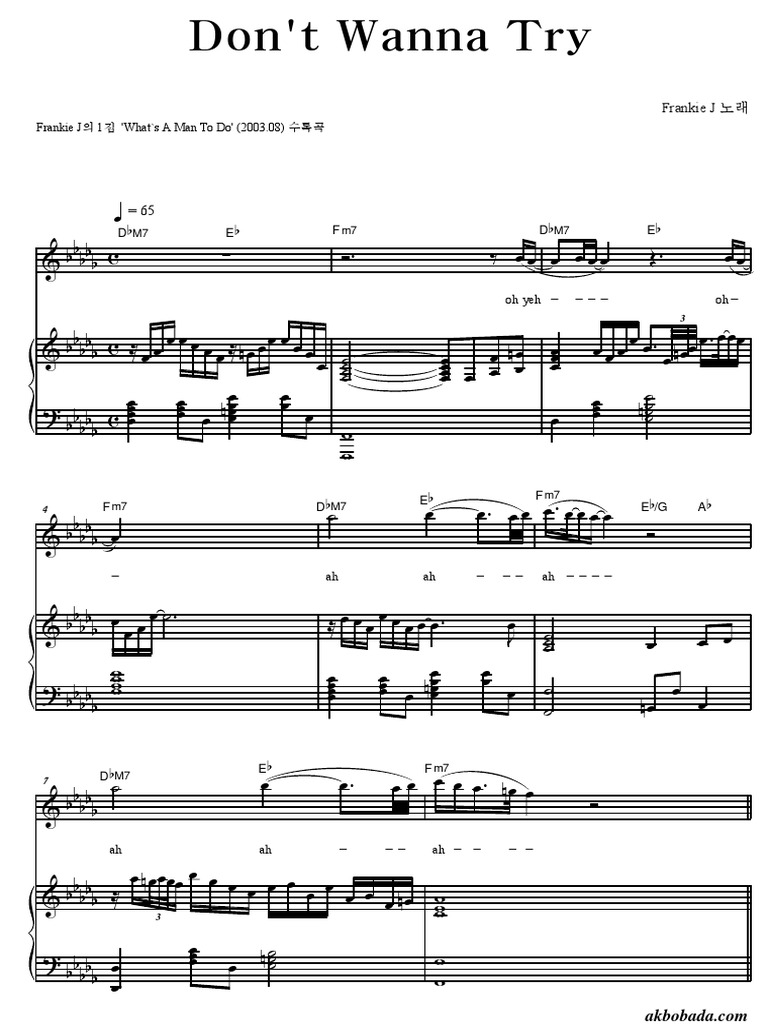 Frankie J Don T Wanna Try Piano