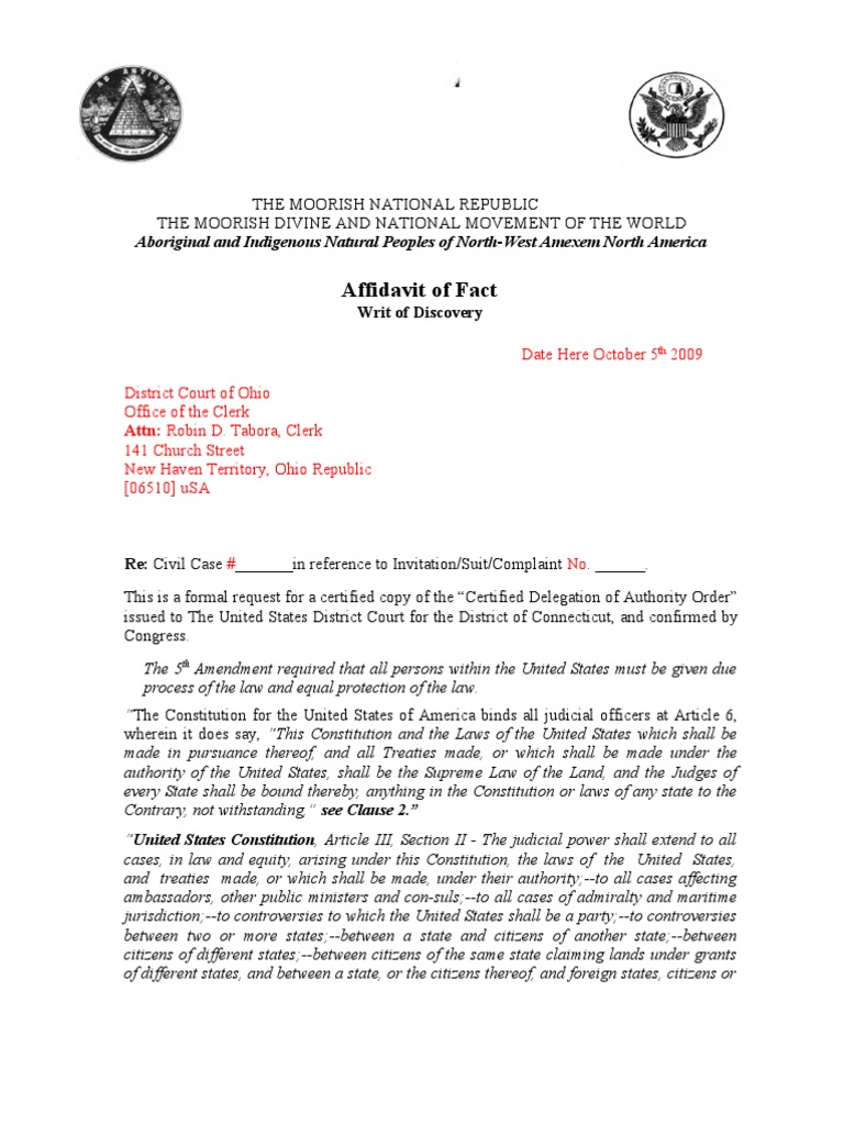 The Moorish National Republic | United States Constitution | Jurisdiction