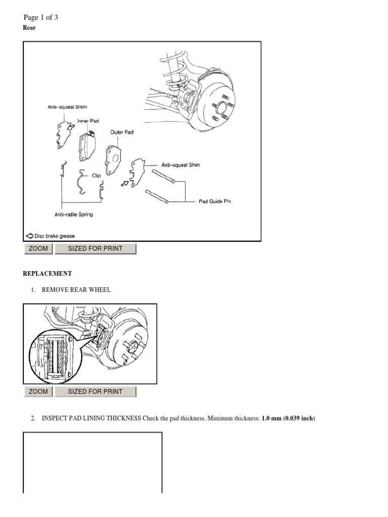 Rear Brake Pad Replacement Guide | PDF | Brake | Transportation Engineering