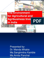 The Environment For Agricultural and Agribusiness Investment in India