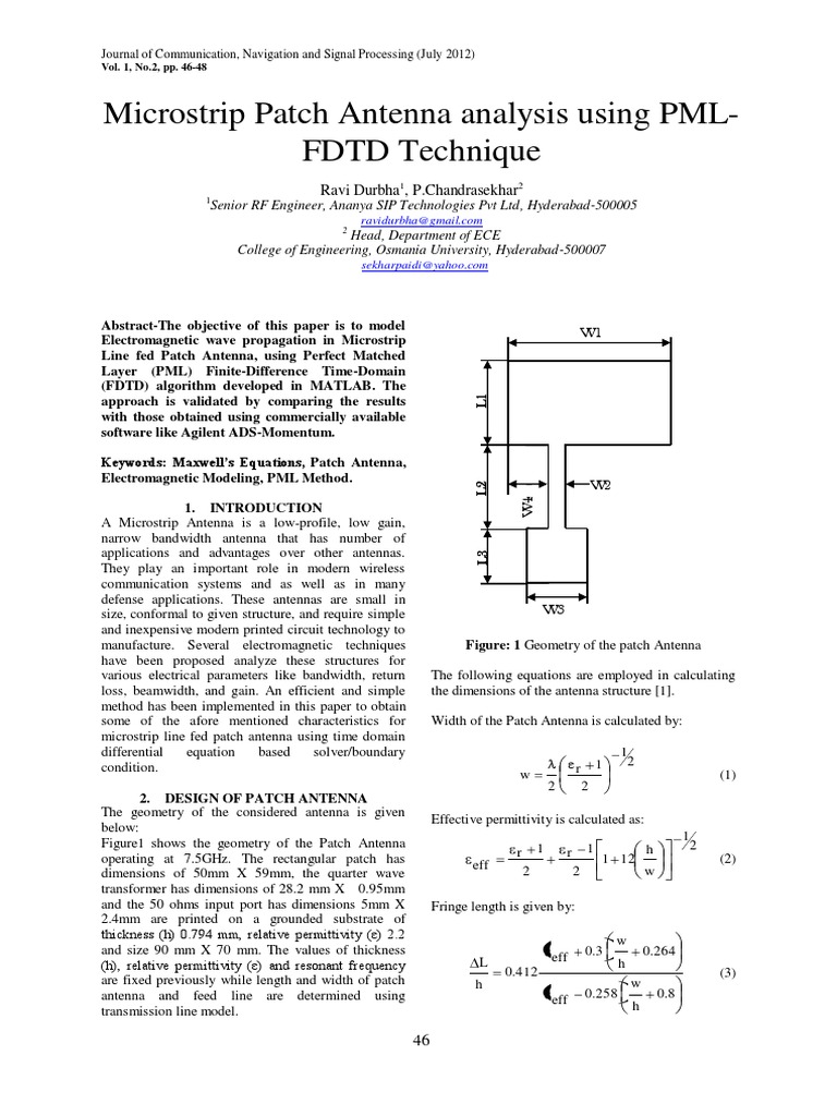 7 Microstrip Patch Antenna Analysis Using PMLFDTD Technique PDF