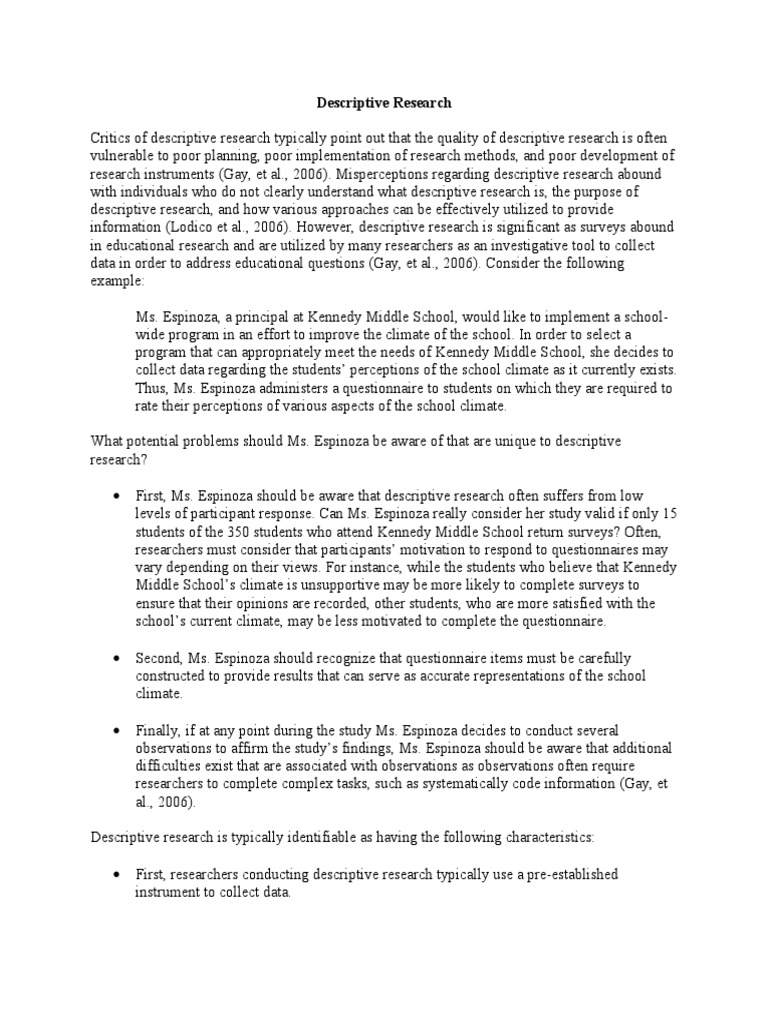 Descriptive Research Survey Methodology Cohort Study