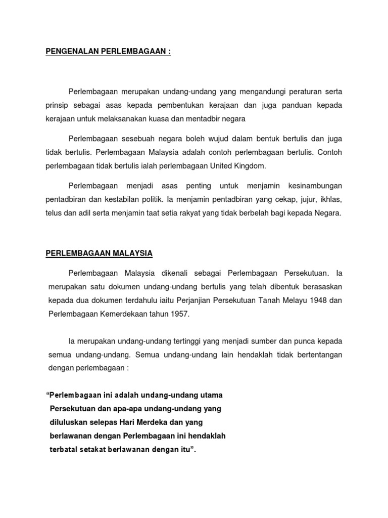 Perlembagaan Malaysia Full Pdf